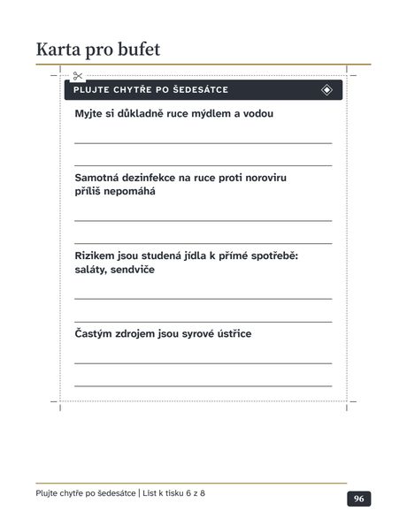 Strana 96 z 102: List k tisku: Karta pro bufet