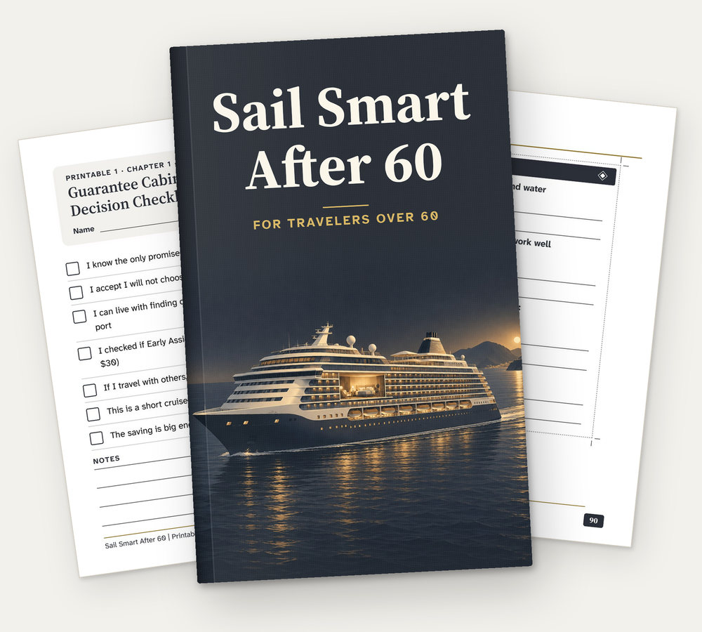 The cover of Sail Smart After 60, with two of its printable pages